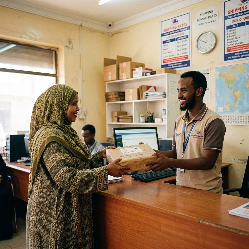 Seller dropping off at Hargeisa hub